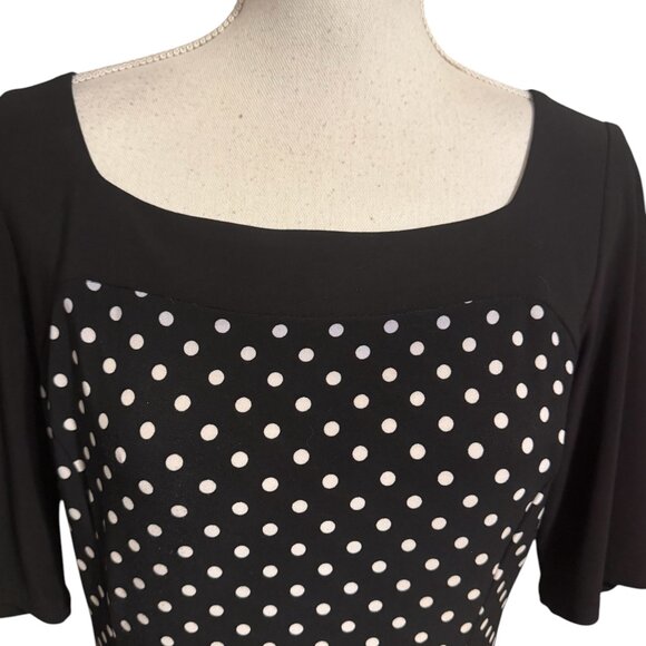 ❤️CHAPS  BLACK/WHITE POLKA DOT DRESS  MEDIUM    #CL - Picture 2 of 9